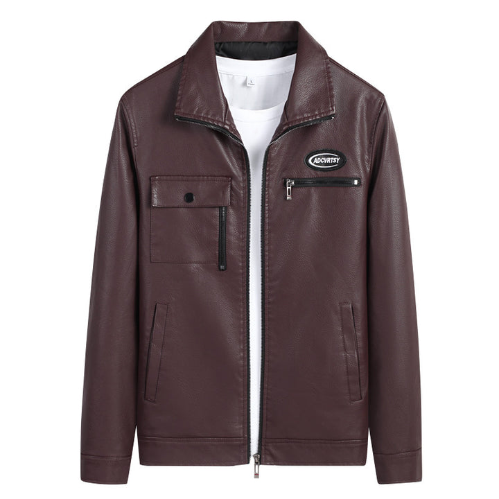 Men's Biker Jacket Made Of Synthetic Leather Lisslune