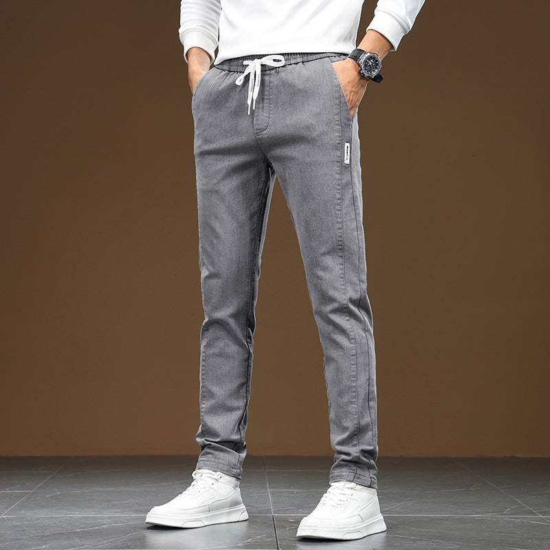 Men's Comfortable Leisure Pants with Elastic Waistband and Practical Pockets Lisslune