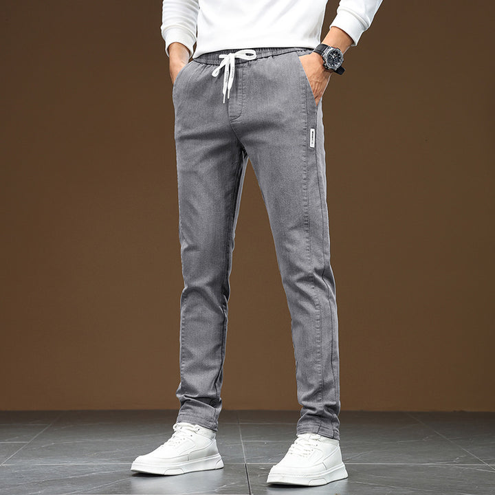 Men's Comfortable Leisure Pants with Elastic Waistband and Practical Pockets Lisslune