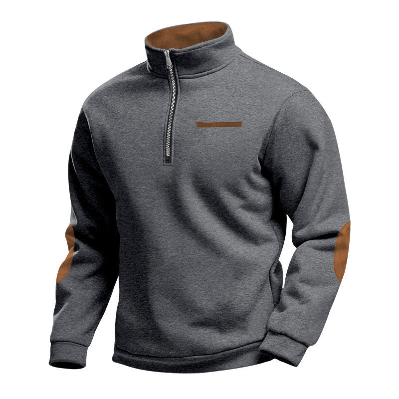 Men's High-Quality Sweatshirt with Stand-Up Collar and Zipper Lisslune