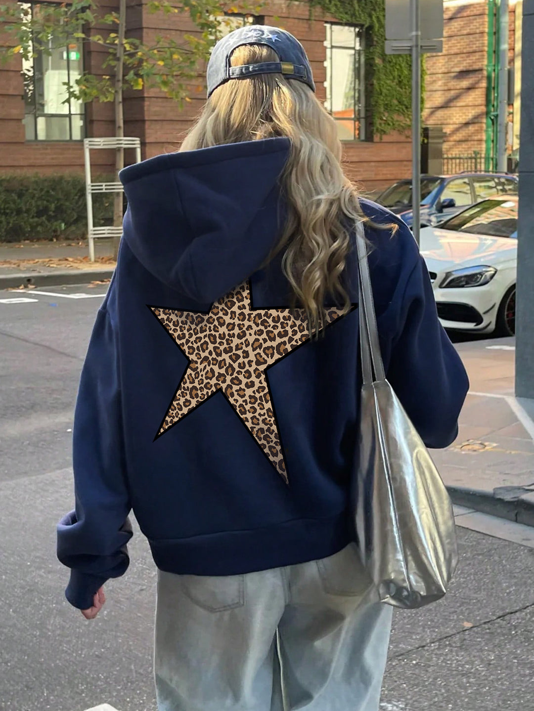 Women’s Hoodie with Eye-Catching Leopard Star Design Lisslune
