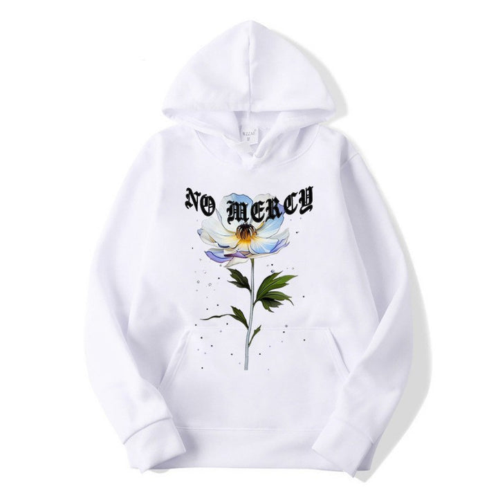 Women's hoodie with floral print and prominent lettering Lisslune