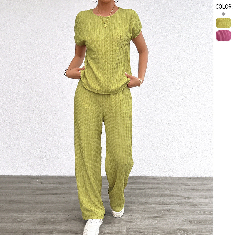 Women's Elegant Lounge Set with Fine Stripes and Relaxed Fit