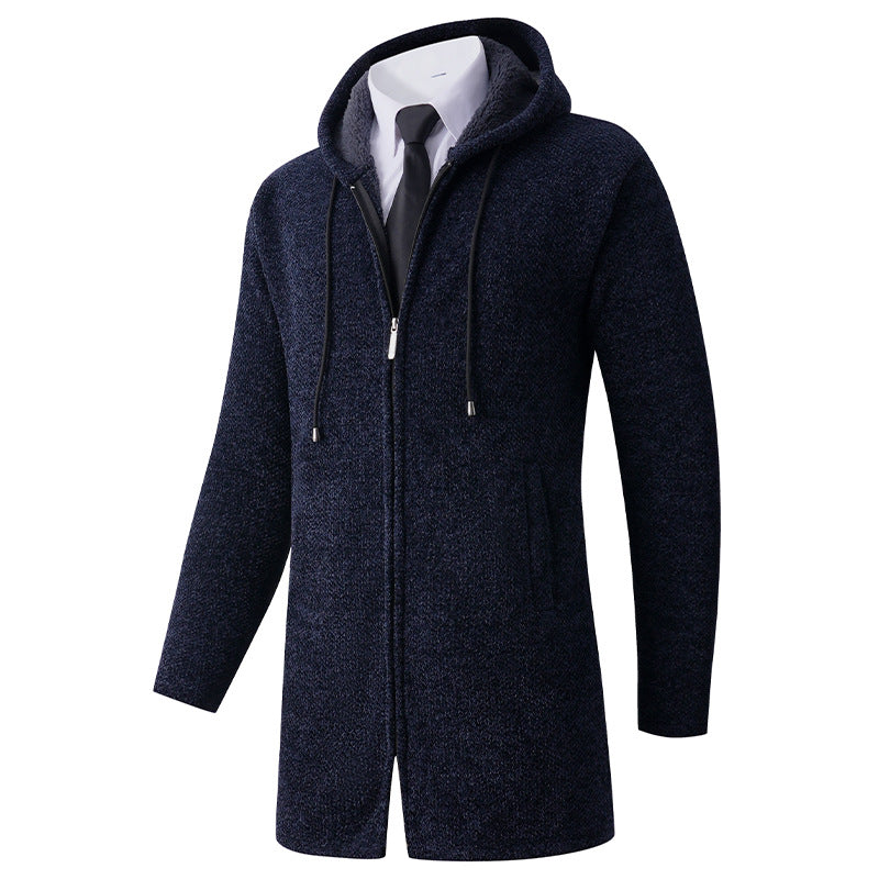 Men's casual hoodie jacket with exposed zipper and practical hood Lisslune
