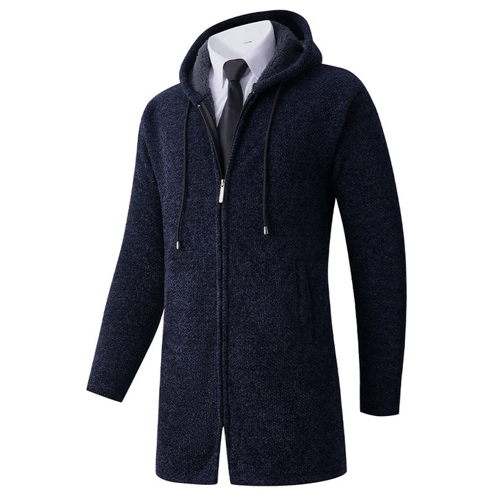 Men's casual hoodie jacket with exposed zipper and practical hood Lisslune