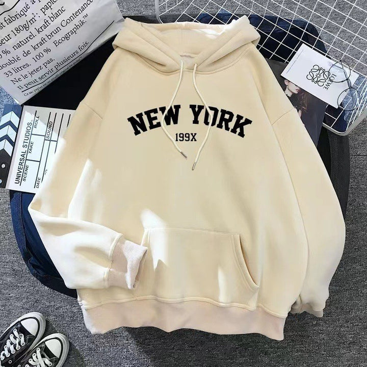 Women's hoodie with sporty New York print Lisslune