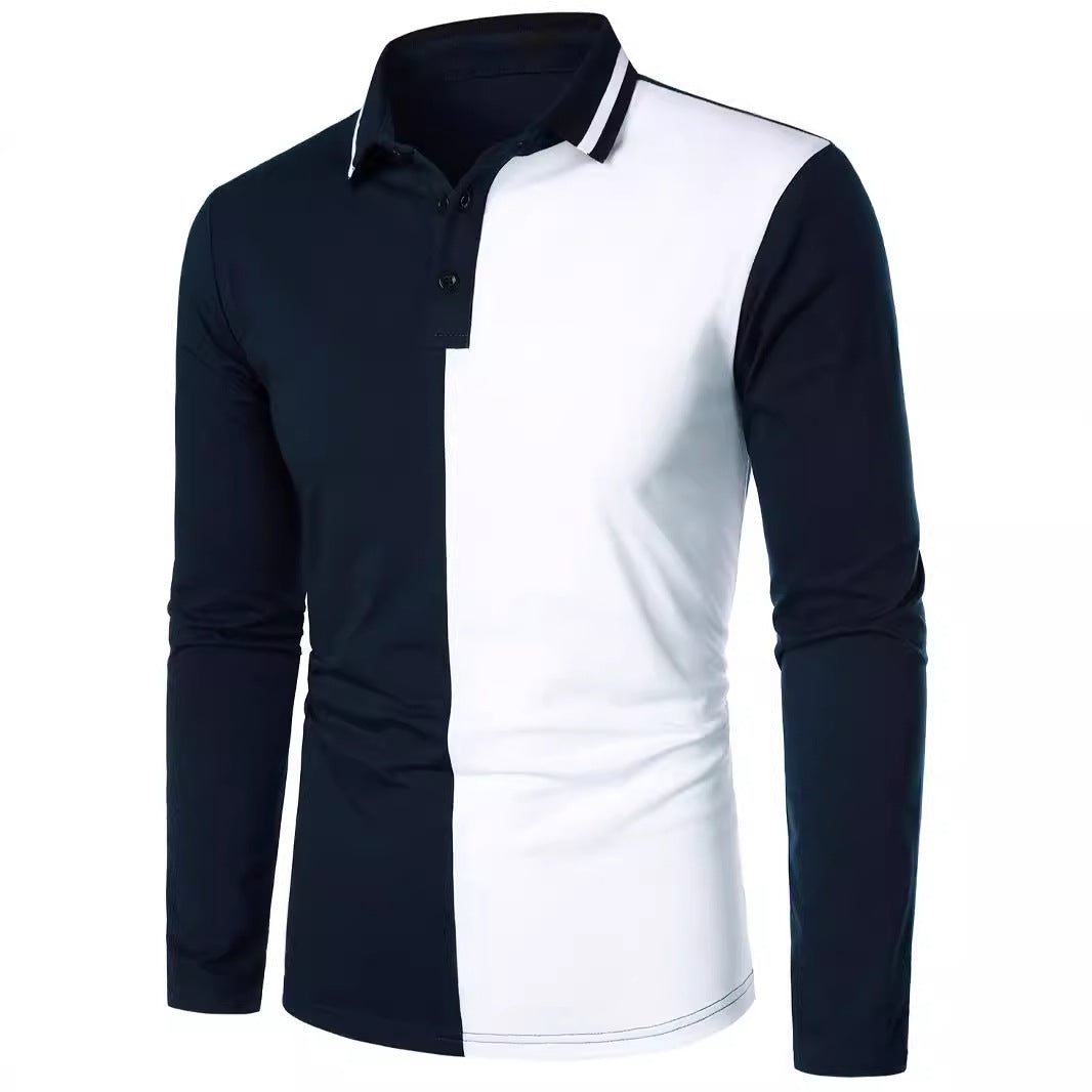 Men's Polo Shirt with Modern Color Block Design Lisslune