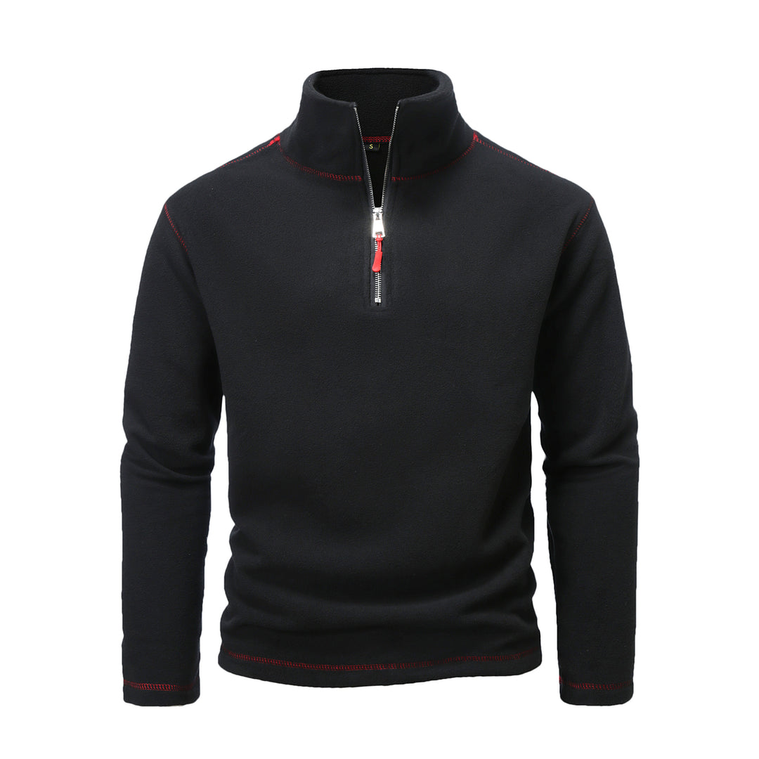 Men's fleece pullover with high collar and half zip Lisslune