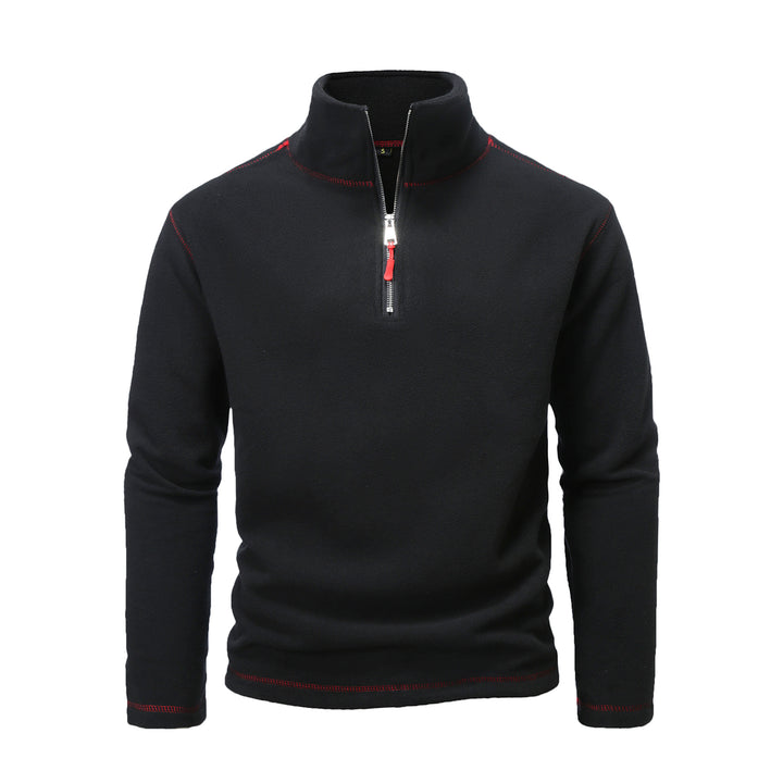 Men's fleece pullover with high collar and half zip Lisslune