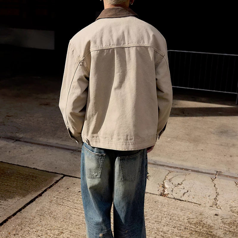 Men's casual jacket with cord collar and practical pockets Lisslune