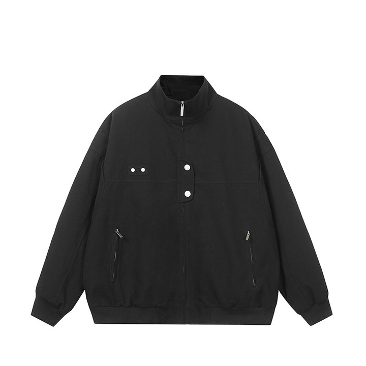 Men's fashionable quilted jacket with high collar and side zip pockets Lisslune