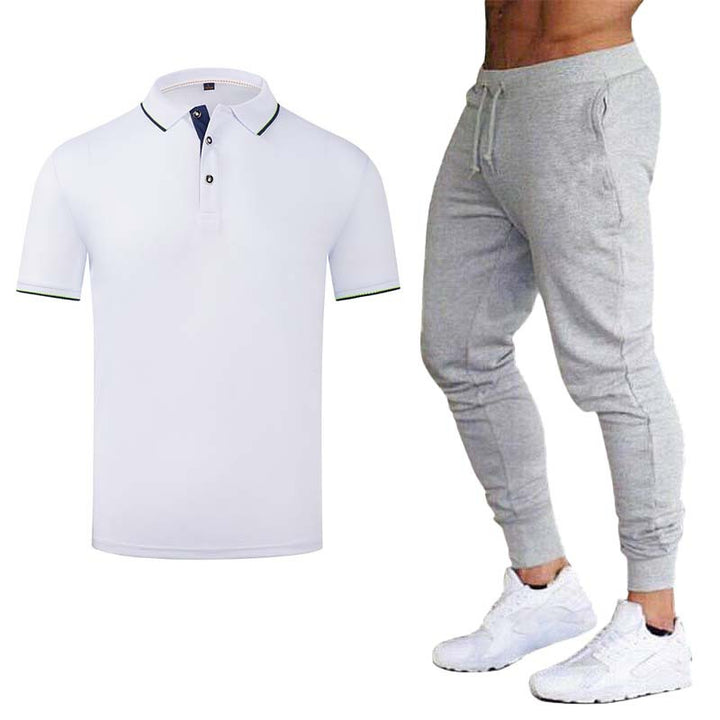 Men's Sports Polo Shirt and Jogging Pants Set Lisslune