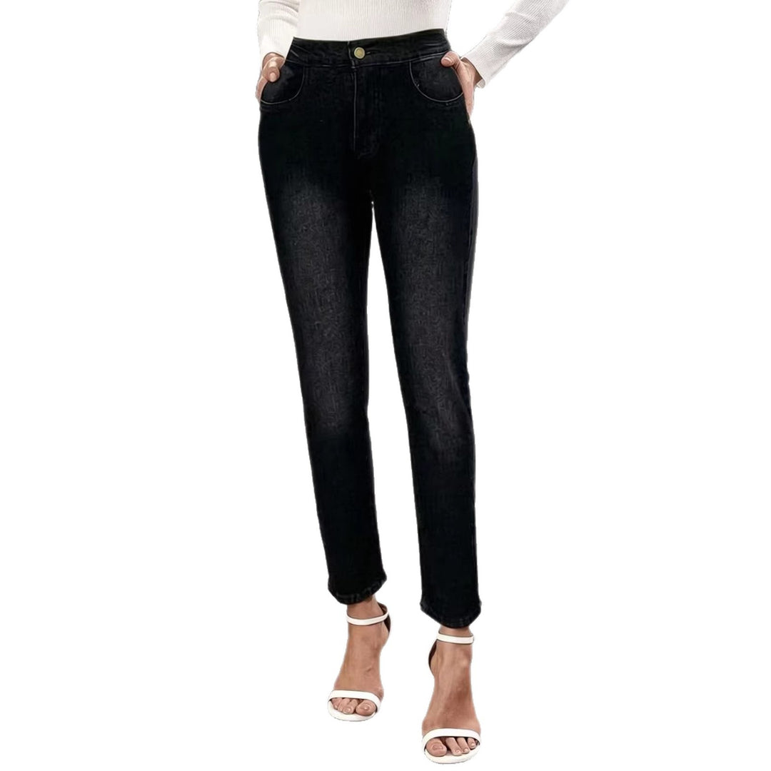 Damen Skinny Jeans im modernen Used-Look mit hohem Bund und elastischem Stretch Lisslune