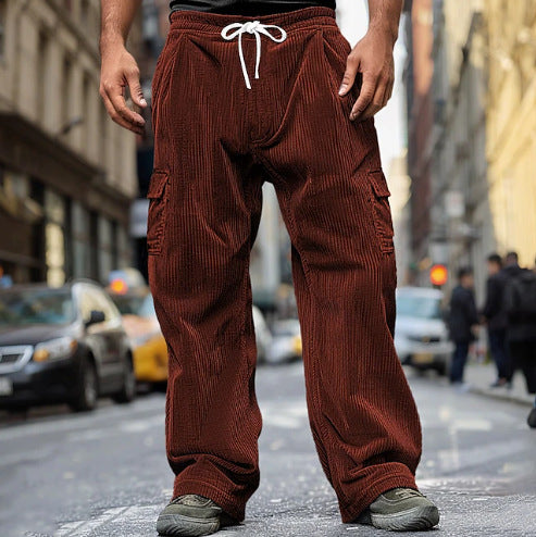 Men's cargo pants with elastic waistband and spacious pockets Lisslune