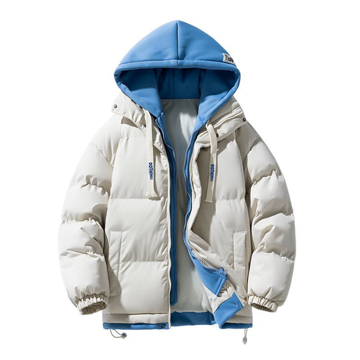 Men's insulated quilted jacket with adjustable hood and elastic cuffs Lisslune