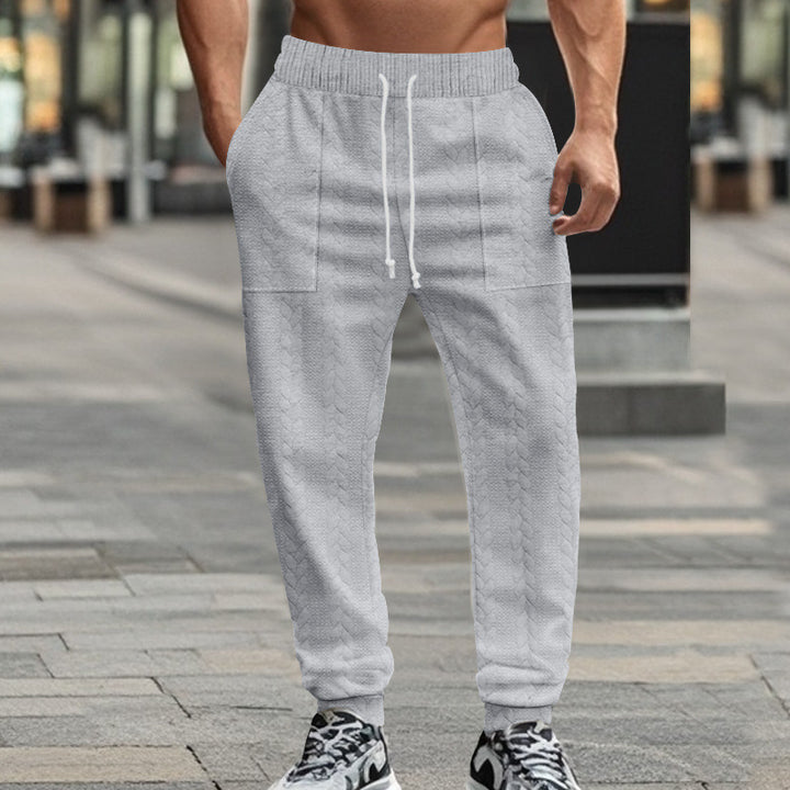 Men's sporty joggers with textured design and elastic waistband Lisslune