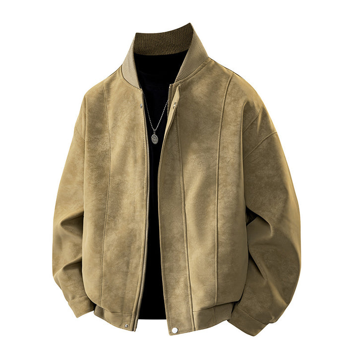 Men's Casual Synthetic Leather Jacket in Vintage Style Lisslune