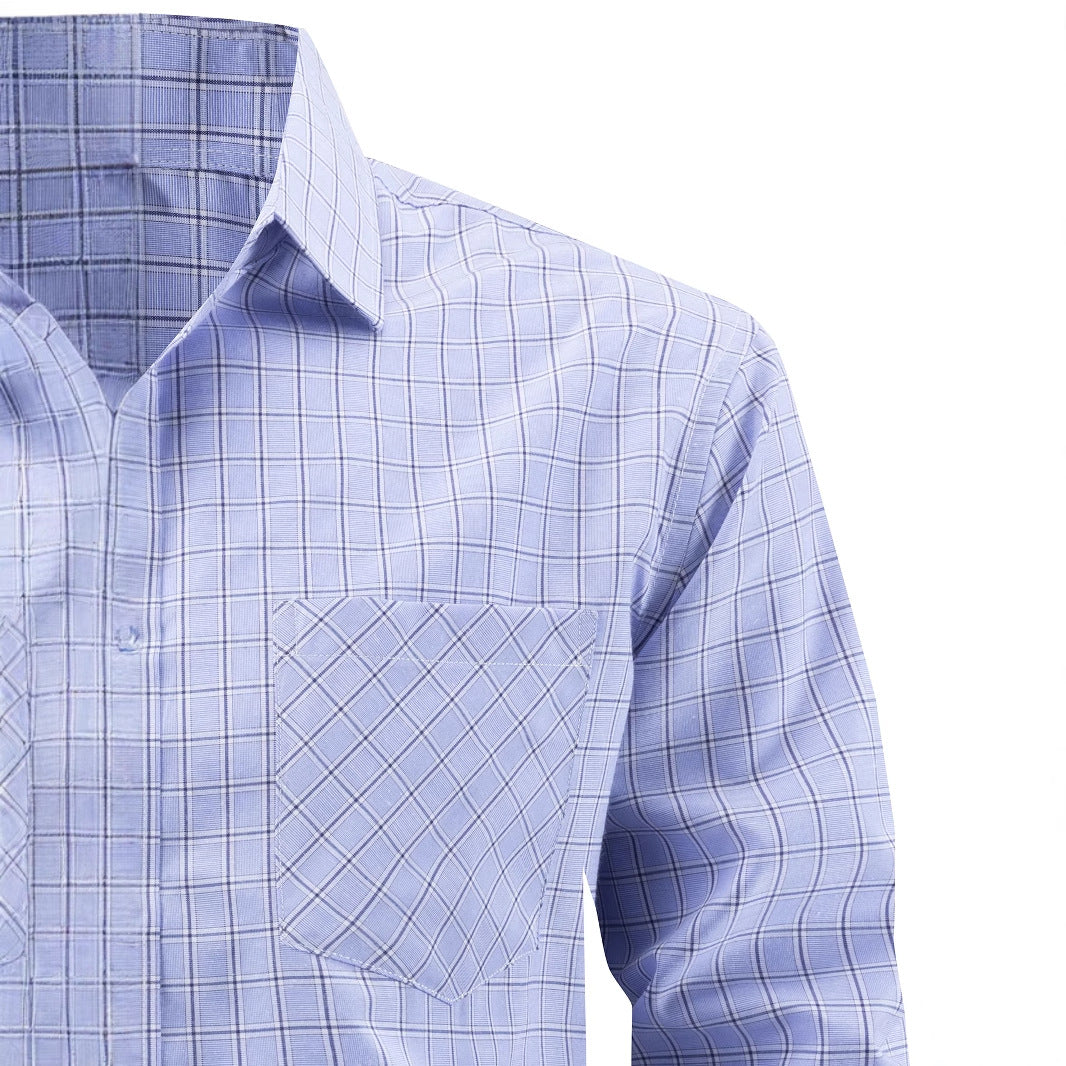 Men's elegant long-sleeve shirt with modern check design Lisslune
