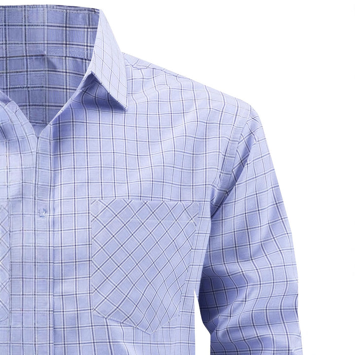 Men's elegant long-sleeve shirt with modern check design Lisslune
