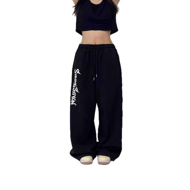Women's casual jogging pants with a wide cut and sport graphic Lisslune