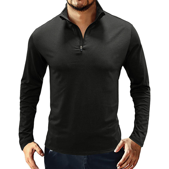 Men's functional shirt with high collar and half zipper Lisslune