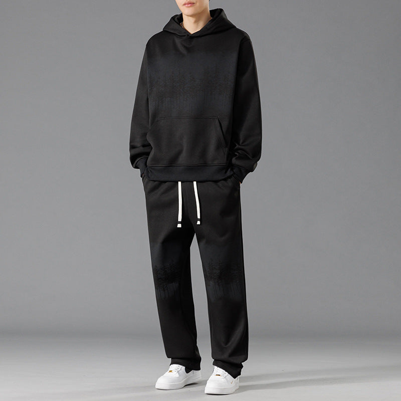 Men's leisure loungewear set with relaxed fit and creative tree print Lisslune