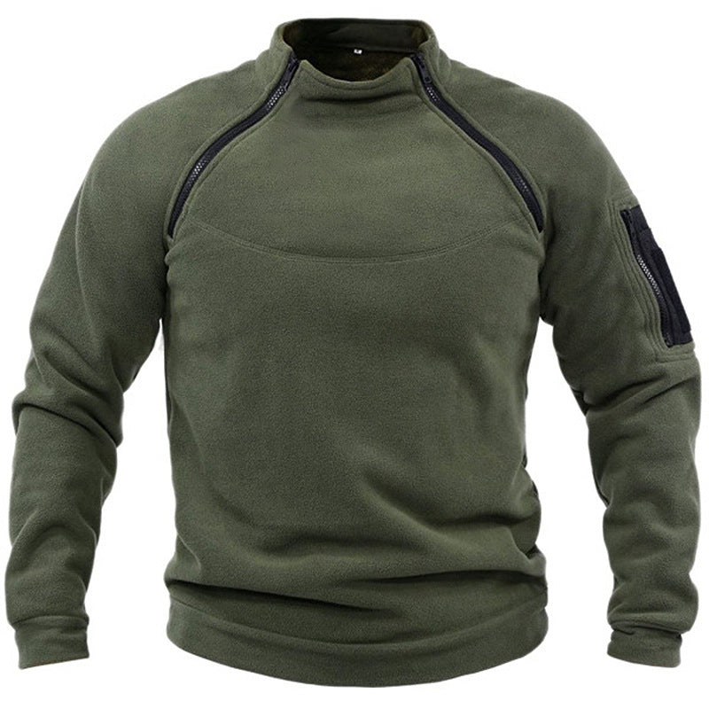 Men's fleece pullover with zipper and pockets Lisslune