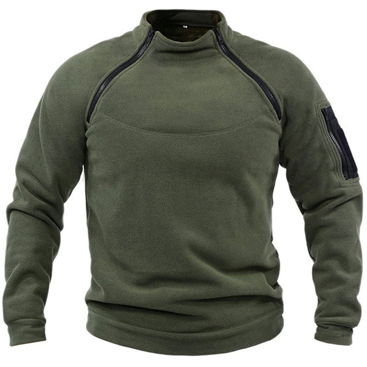 Men's fleece pullover with zipper and pockets Lisslune