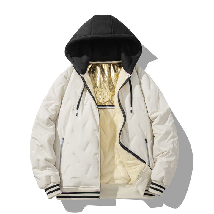 Men's padded and lined urban jacket with high collar Lisslune