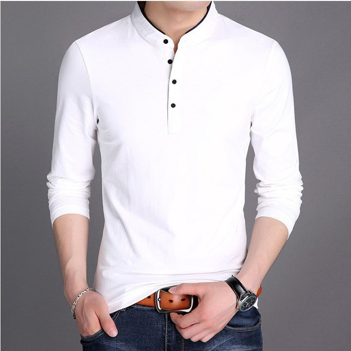 Men's Long Sleeve Shirts with Modern Henley Collar and Stylish Button Details Lisslune