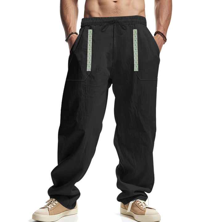 Men's cargo pants with elastic waistband and multifunctional pockets Lisslune