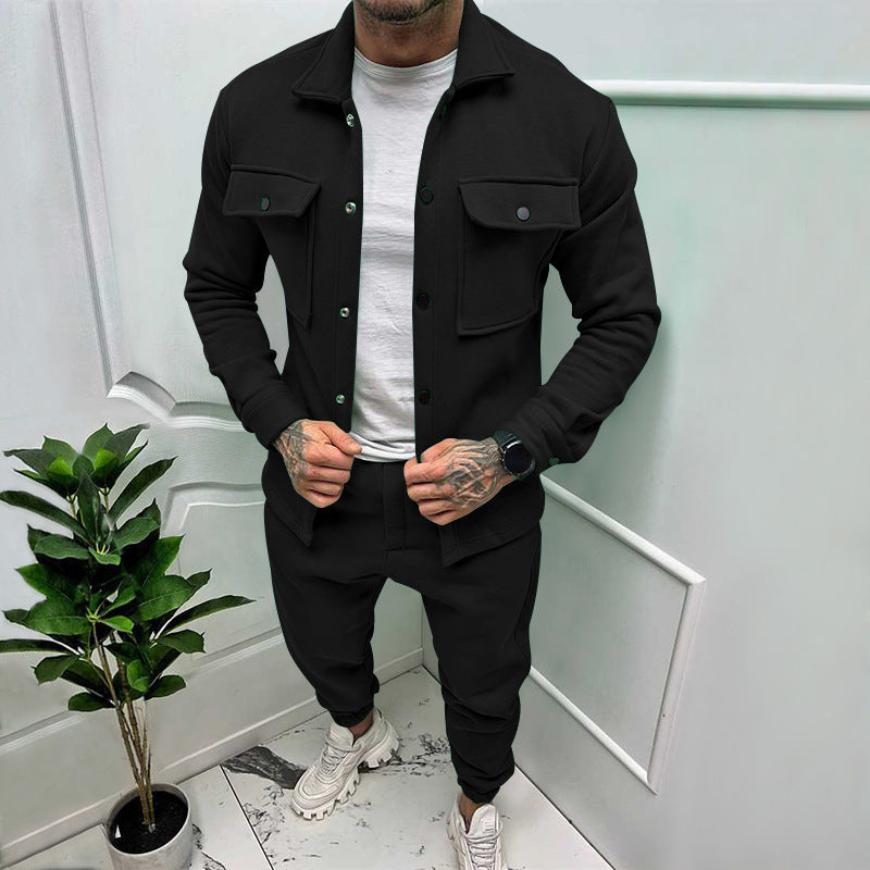 Men's leisure set made of high-quality jersey with a comfortable cut and practical pockets Lisslune