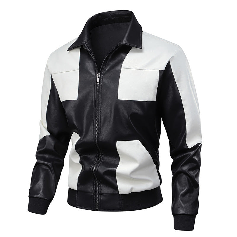Men's Stylish Synthetic Leather Jacket In Sporty Design Lisslune