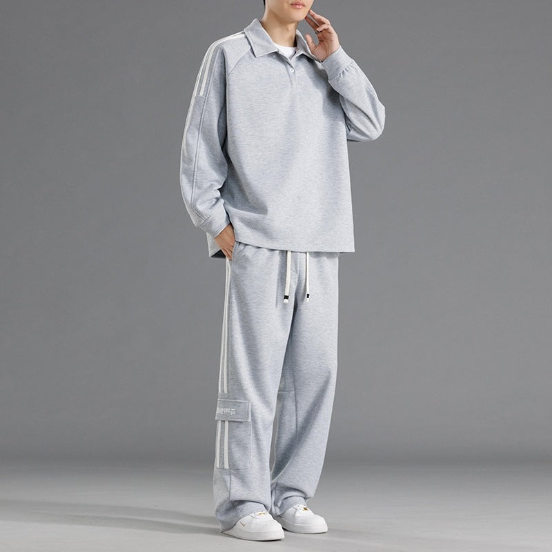 Men's sporty leisure set with high collar and practical pockets Lisslune