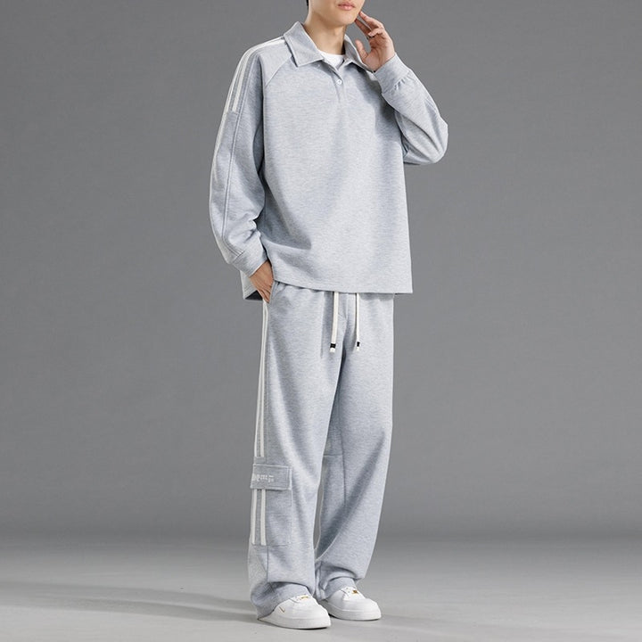 Men's sporty leisure set with high collar and practical pockets Lisslune