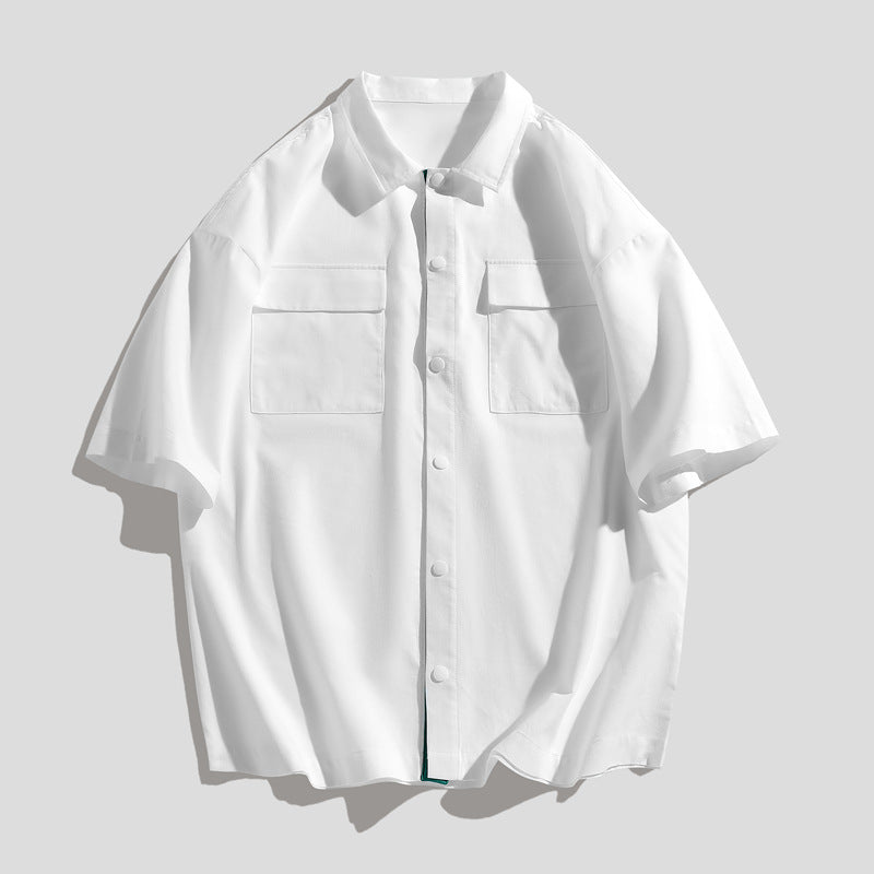 Men's Casual Short Sleeve Shirt with Chest Pockets Lisslune