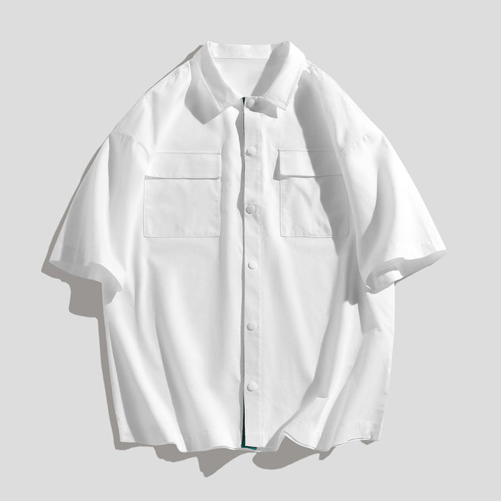 Men's Casual Short Sleeve Shirt with Chest Pockets Lisslune