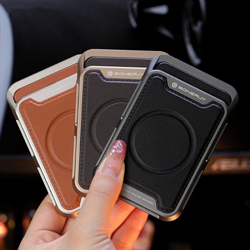 Lisslune | Magnetic Leather Slim Card Holder