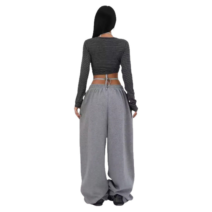 Women's comfortable Relaxed Fit leisure pants with high waistband and side pockets Lisslune