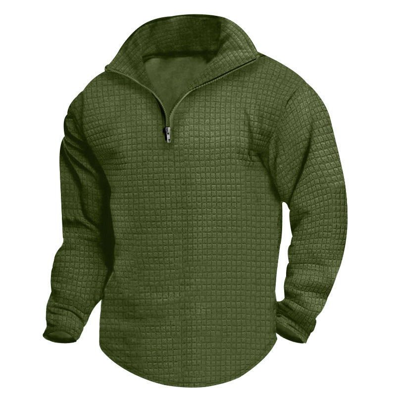 Men's heat-insulated pullover with semi-high collar and textured surface Lisslune