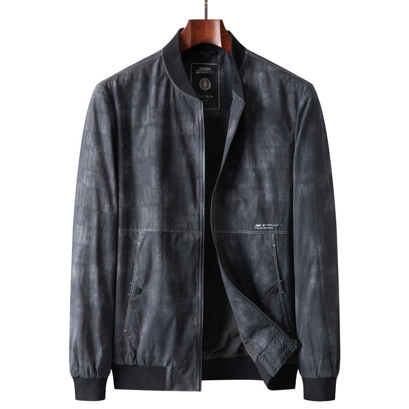 Men's Fashionable Bomber Jacket with Textured Design Lisslune