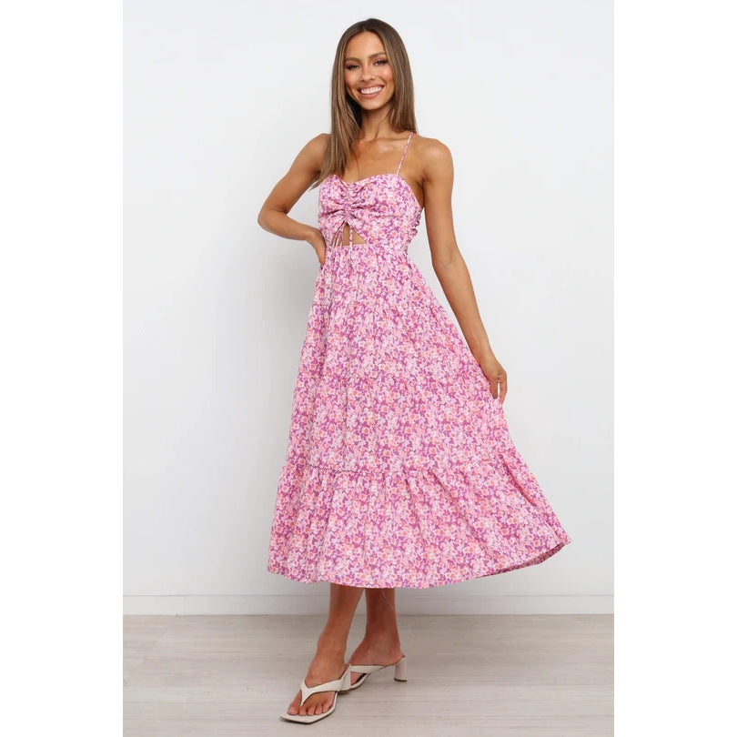 Women’s maxi dress with sophisticated cut-out and flowing skirt Lune London