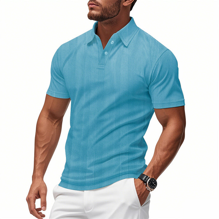 Men's stylish short-sleeve polo shirt with textured surface Lisslune