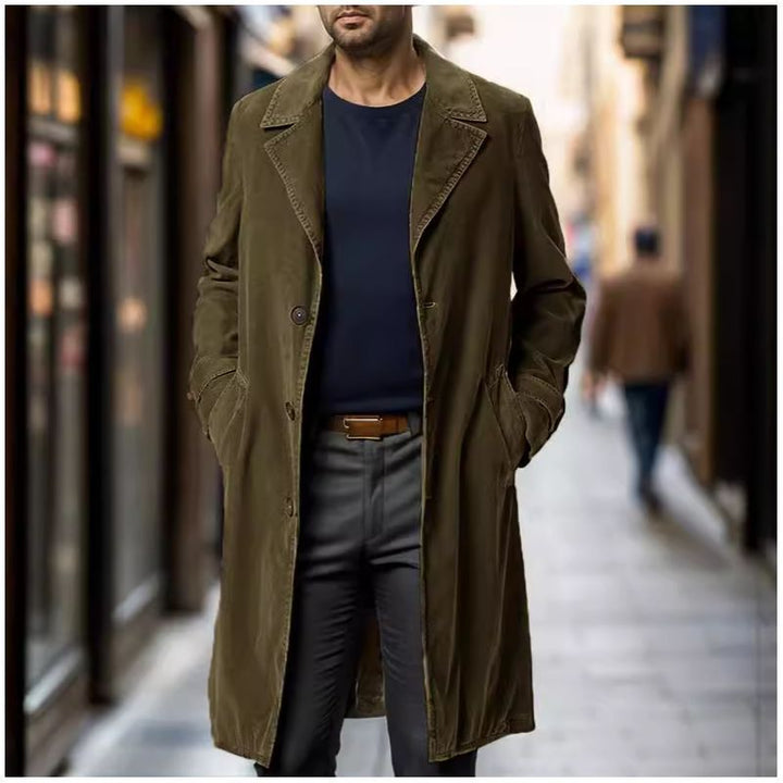 Men's elegant trench coat made of high-quality fabric with practical pockets Lisslune