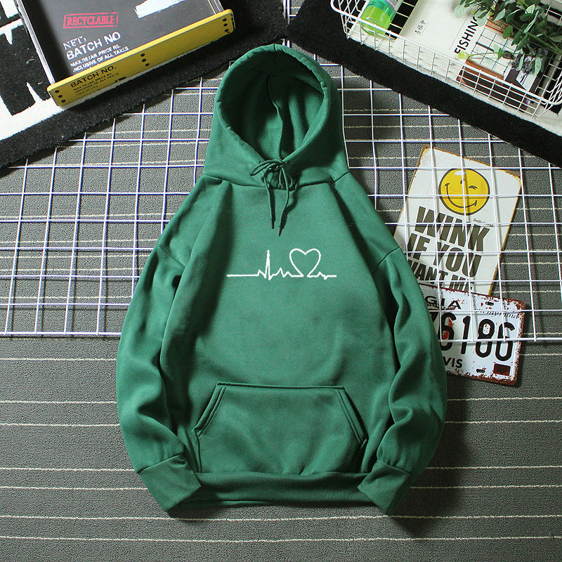 women's hoodie with heartbeat design Lisslune