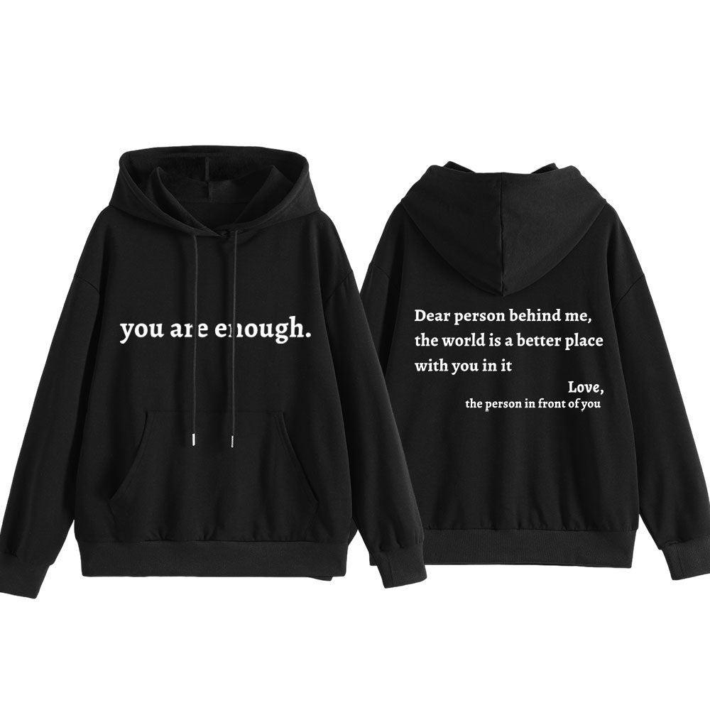 Women's hooded sweatshirt with motivational lettering and comfortable fit Lisslune