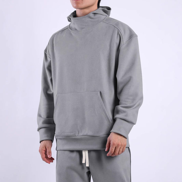 Men's casual hoodie with high collar and practical kangaroo pocket Lisslune