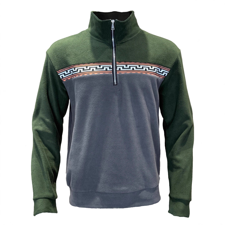 Men's fleece pullover with stylish stand-up collar and contrasting pattern Lisslune