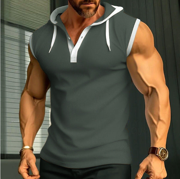 Men's Sleeveless Loose Fit Polo Shirt Lisslune