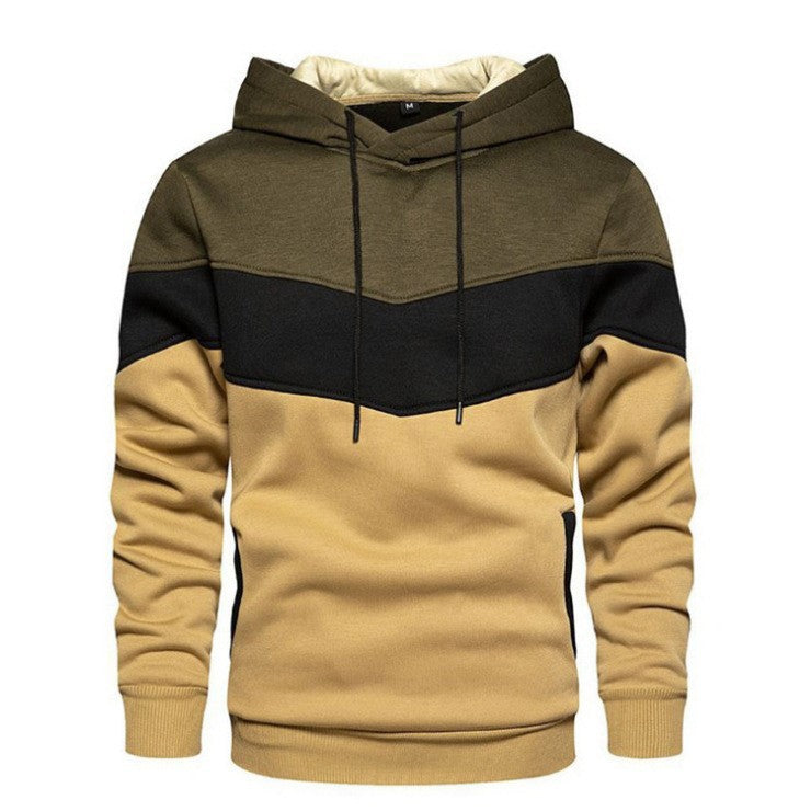 Men's Sport Hoodie with Geometric Color Design Lisslune